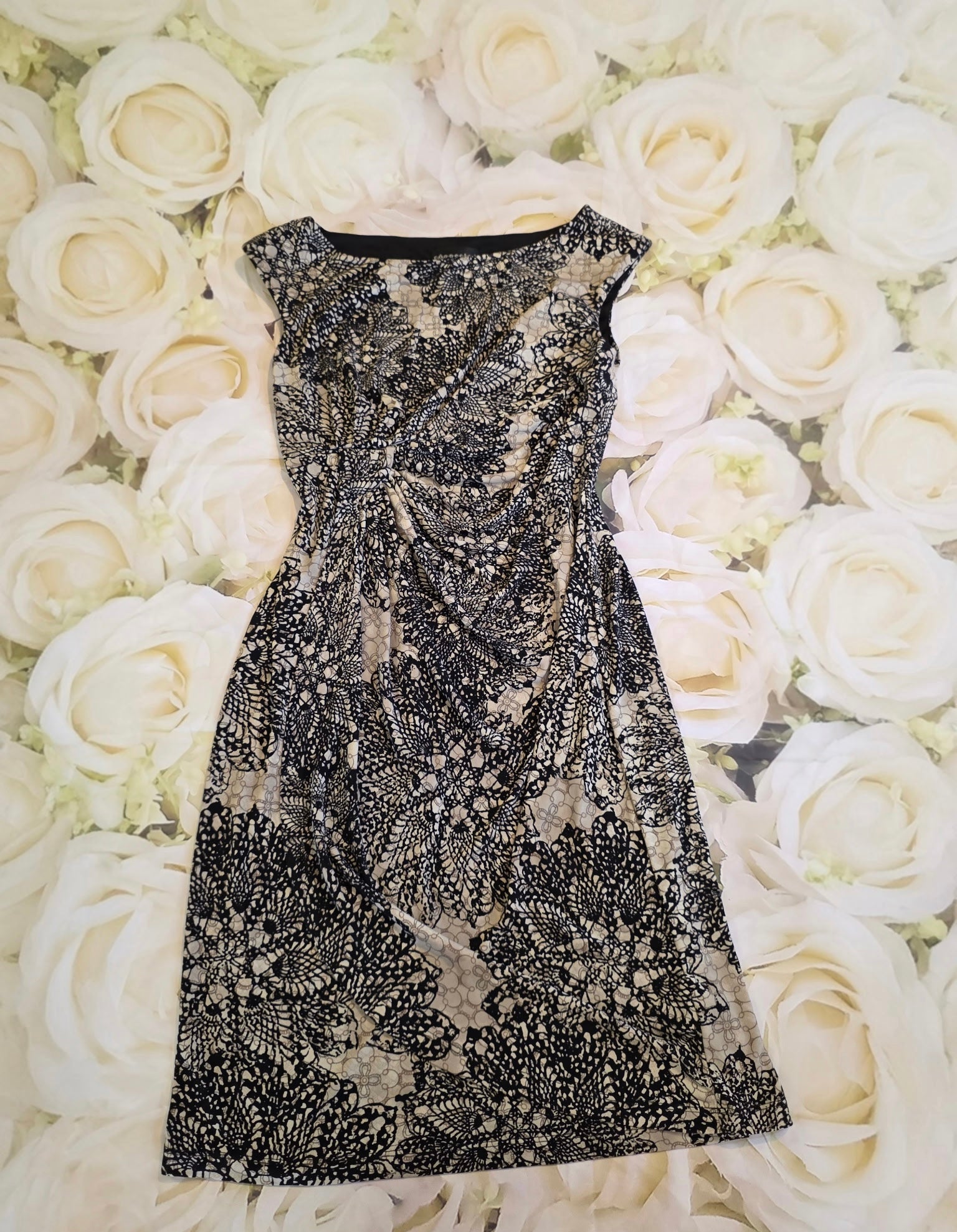 Black n Cream Work or Party Dress
